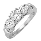 14KT White Gold 1.32ctw Diamond Three Stone Engagement Ring Size 5