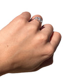 14KT White Gold 1.32ctw Diamond Three Stone Engagement Ring Size 5