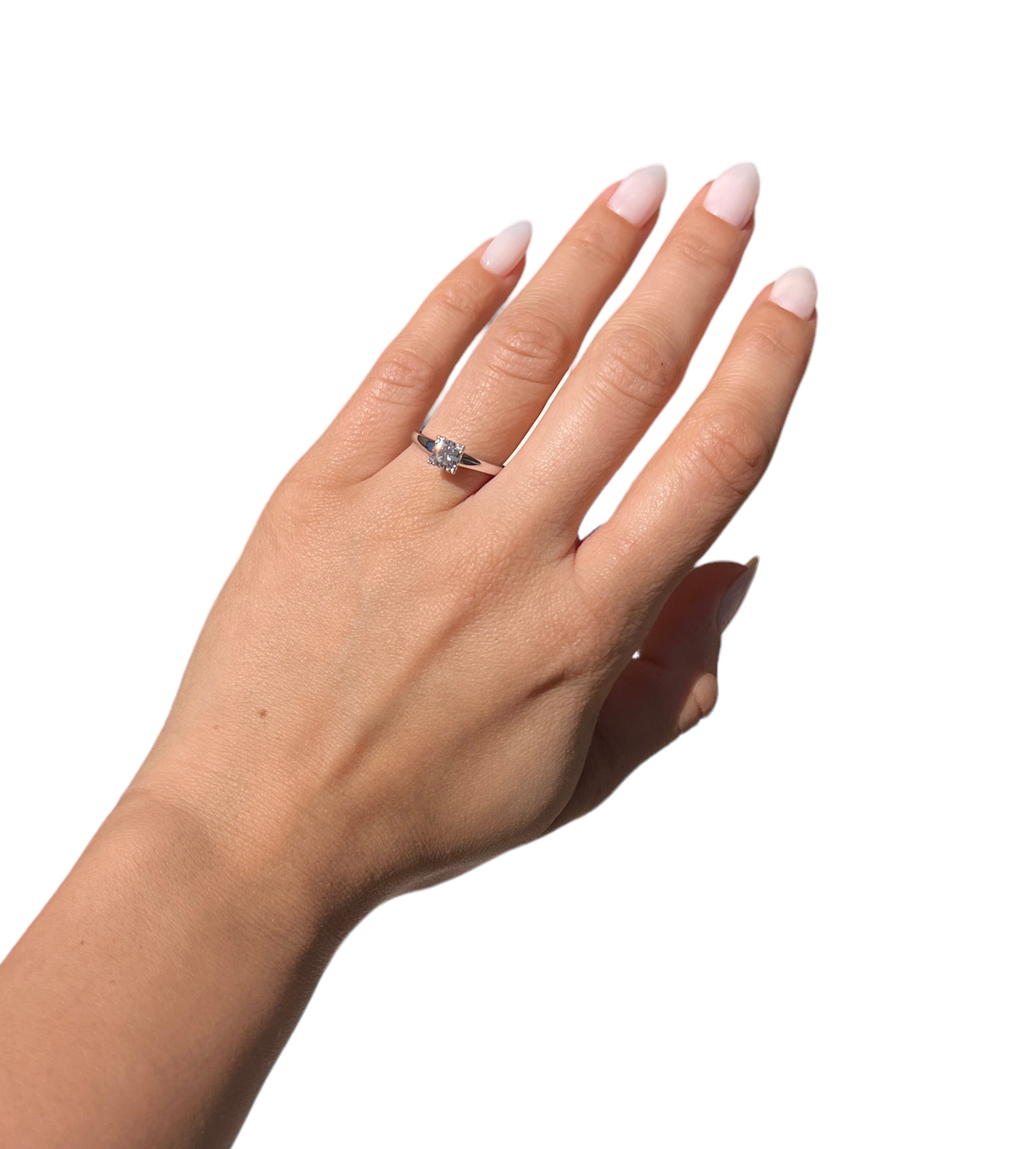 14KT Yellow & White Gold 0.41ctw Diamond Solitaire Ring Size 5