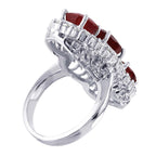 14KT White Gold 10.67ctw Ruby Diamond Ring Size 6.25