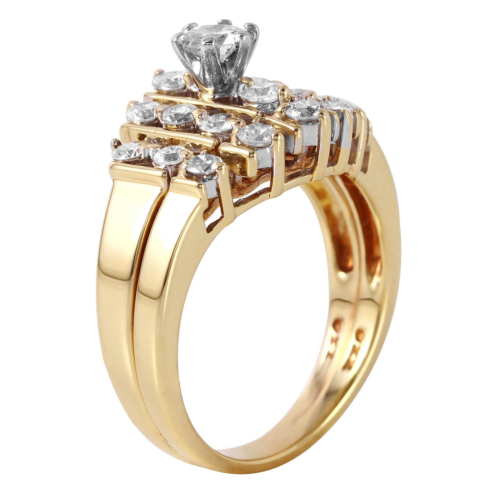 14KT Yellow Gold 0.73ctw Diamond Engagement Ring Size 6