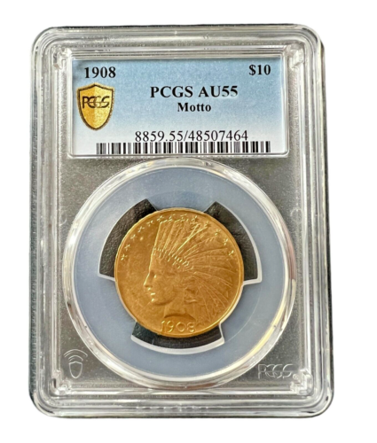 1908 Dollar 10 Gold Indian Head PCGS AU55