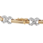 14KT Two Tone Gold Diamond Tennis Bracelet Length 7