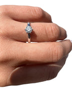 14kt White Gold 0.50ct Round Diamond Solitaire Engagement Ring, Size 5.75 GIA