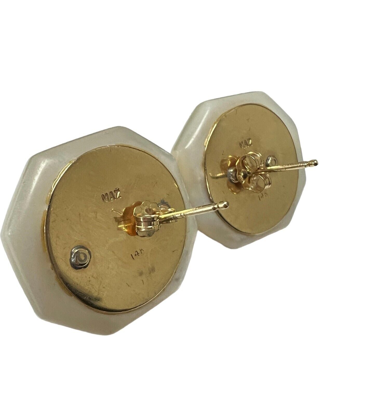 MAZ 1970 Modernist Earrings In 14Kt Gold Rock Quartz & Peridot