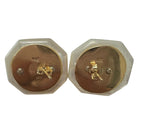 MAZ 1970 Modernist Earrings In 14Kt Gold Rock Quartz & Peridot