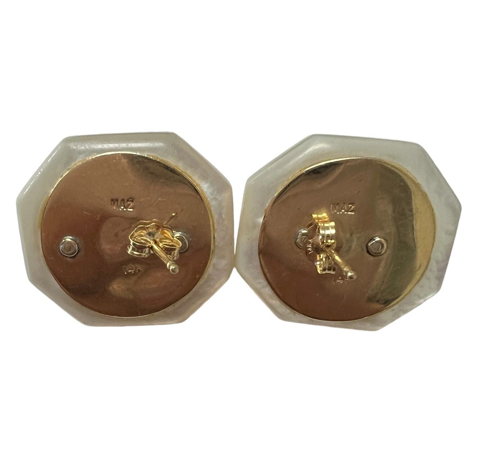 MAZ 1970 Modernist Earrings In 14Kt Gold Rock Quartz & Peridot