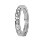 14KT White Gold  Diamond Wedding Band, 3.40gm. Size: 5.00