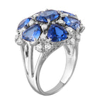 18KT White Gold 9.45ctw Tanzanite Diamond Ring Size 6.75