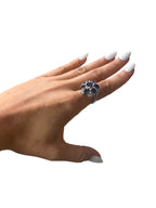 18KT White Gold 9.45ctw Tanzanite Diamond Ring Size 6.75