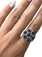 18KT White Gold 9.45ctw Tanzanite Diamond Ring Size 6.75