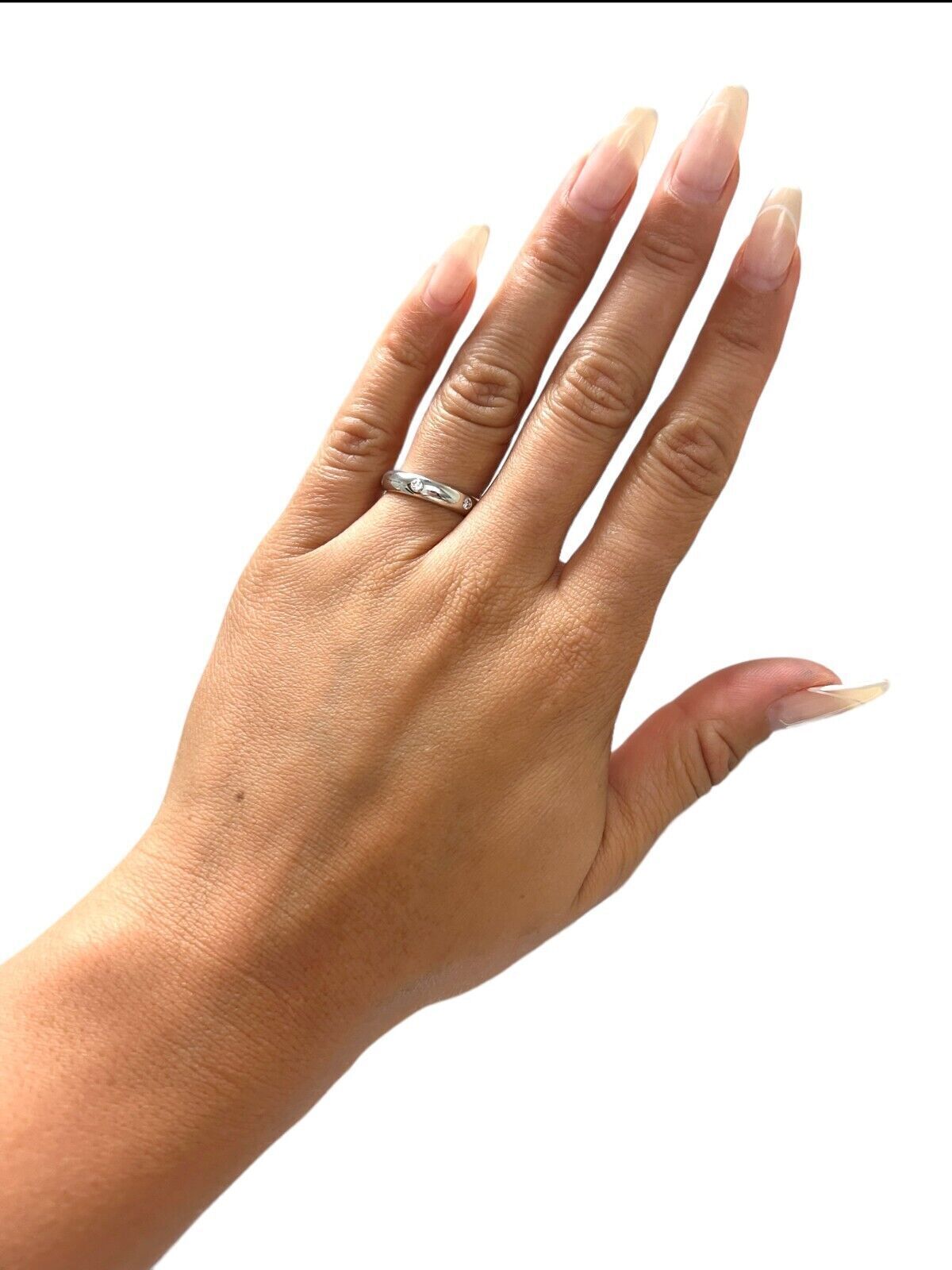 Cartier 18kt White Gold Diamond Wedding Band Sz 6