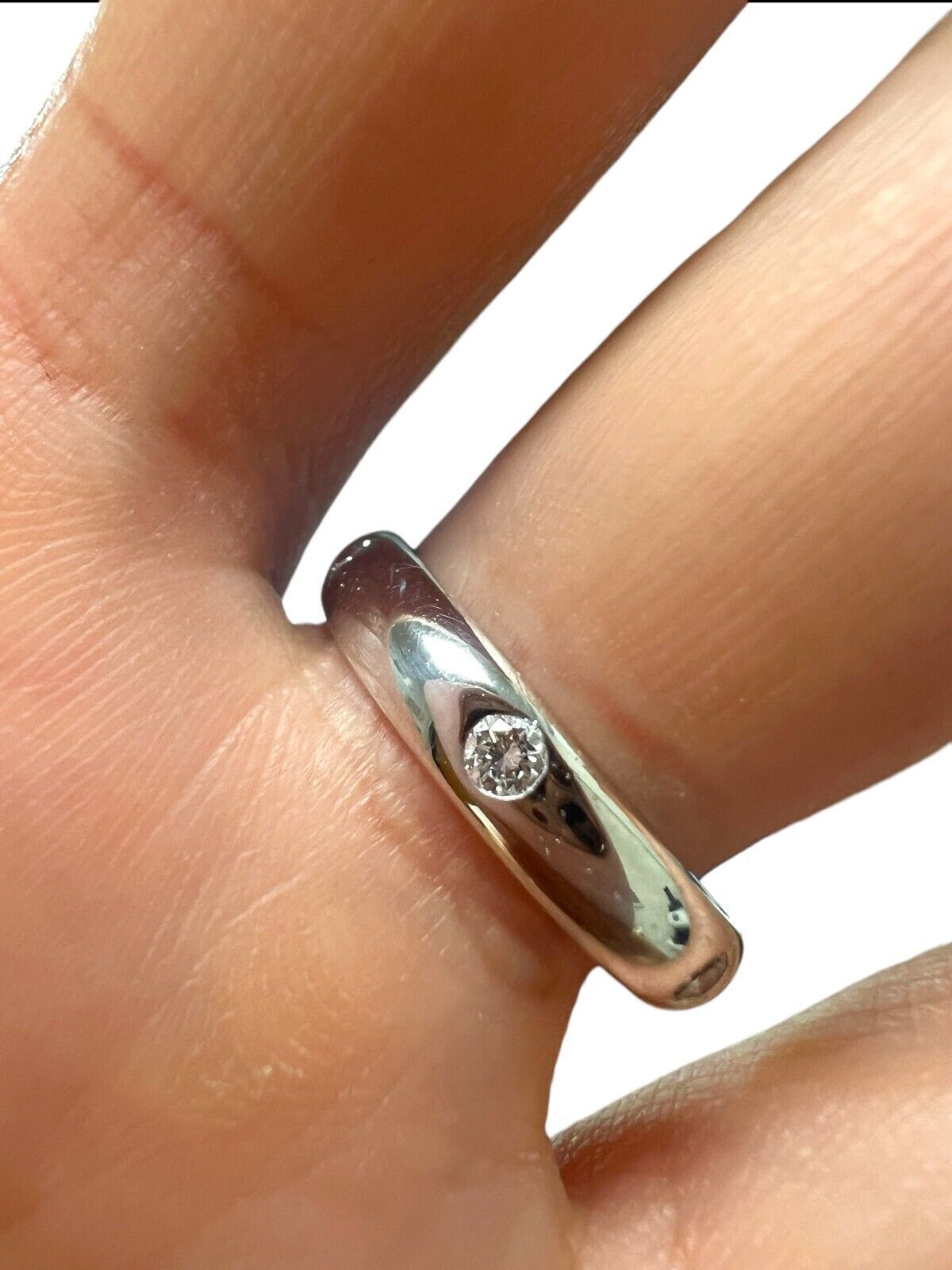 Cartier 18kt White Gold Diamond Wedding Band Sz 6