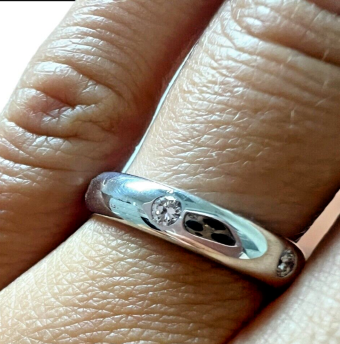 Cartier 18kt White Gold Diamond Wedding Band Sz 6