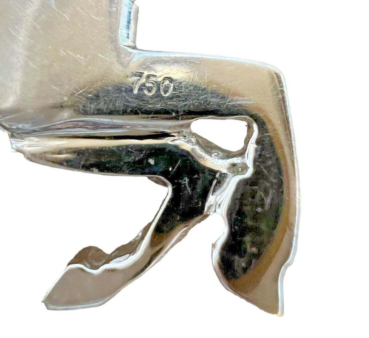 18kt White Gold and 1.00ct Diamond Horse-Shaped Pendant with Ruby Eye