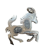 18kt White Gold and 1.00ct Diamond Horse-Shaped Pendant with Ruby Eye