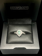 Rhapsody 950 Platinum AAAA Tourmaline Diamond Halo Ring Sz 7.75 1.15ctw