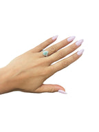 Rhapsody 950 Platinum AAAA Tourmaline Diamond Halo Ring Sz 7.75 1.15ctw