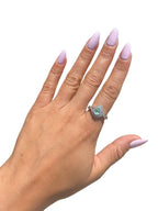 Rhapsody 950 Platinum AAAA Tourmaline Diamond Halo Ring Sz 7.75 1.15ctw