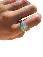 Rhapsody 950 Platinum AAAA Tourmaline Diamond Halo Ring Sz 7.75 1.15ctw