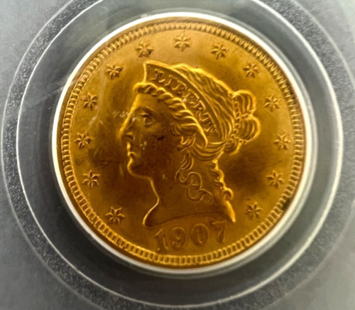 1907 US 2 1/2 Dollar Liberty Gold Piece PCGS MS64
