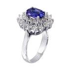 14KT White Gold 3.27ctw Tanzanite & Diamond Cocktail Ring Size 6.75