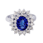 14KT White Gold 3.27ctw Tanzanite & Diamond Cocktail Ring Size 6.75