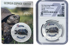 Georgia Gopher Tortise MS70 US State Animal 1 Oz Silver Coin 5 Dollar