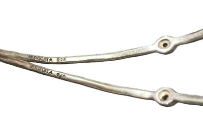 Two Ippolita Hammered Sterling Silver 925 Bangles with 0.12ctw Stardust Diamonds