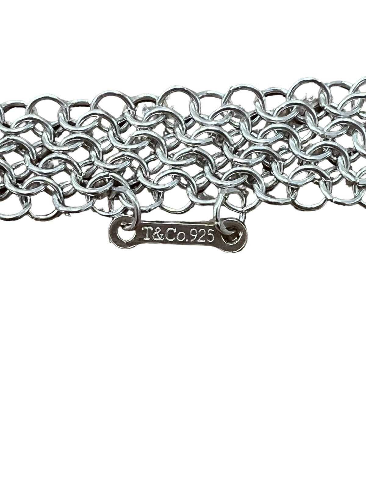 Tiffany & Co Elsa Peretti Mesh Bib Necklace Sterling Silver 26