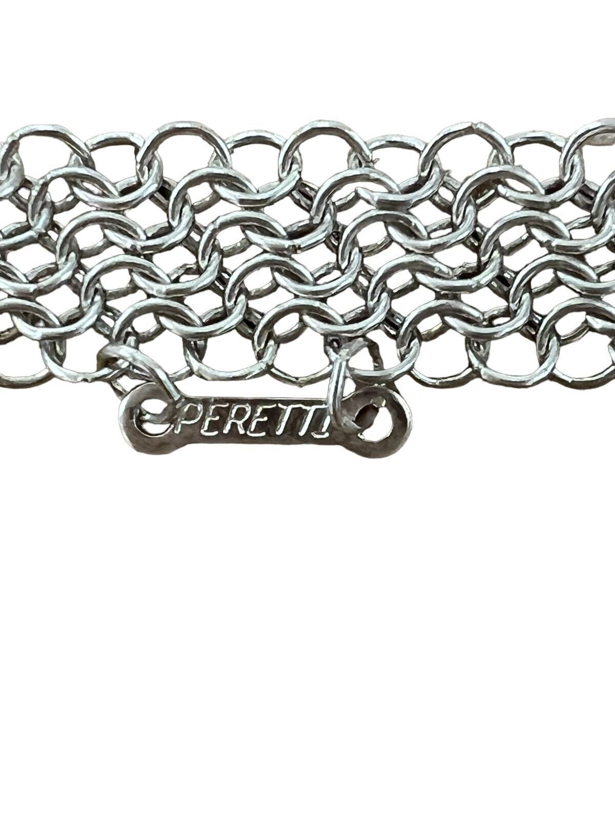 Tiffany & Co Elsa Peretti Mesh Bib Necklace Sterling Silver 26