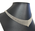 Tiffany & Co Elsa Peretti Mesh Bib Necklace Sterling Silver 26