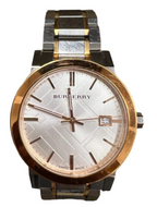 Burberry "The City" BU9006 Stainless Steel Rose Plated 38 mm Unisex Watch 7.5in