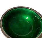 Georg Jensen Sterling Silver Salt Cellar with green Enamel #741-  Acorn / Konge