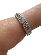 1.40ctw Diamond and Platinum Half Eternity Ring Sz 8