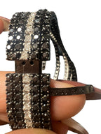 18kt Black Power Bracelet with approx. 10.00ctw Black and White Diamonds