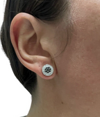 18kt White Gold 0.50ctw Diamond Flower Cluster Post Earrings