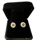 18kt White Gold 0.50ctw Diamond Flower Cluster Post Earrings