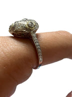 14kt White and Yellow Gold Approx. 0.54ctw European Cut Diamond Dome Ring