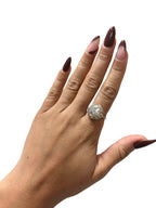 14kt White and Yellow Gold Approx. 0.54ctw European Cut Diamond Dome Ring