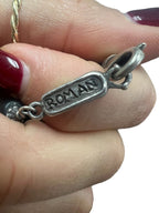 Roman Paul Sterling Silver Lion Diamond Locket with Oval Onyx Beads