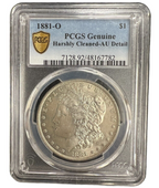 Morgan Silver Dollar  1881-O  PCGS- Genuine Harshly Cleaned-Au Detail