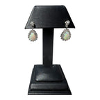 13kt White Gold 2.00ctw Opal and 0.84ctw Diamond Drop Earrings
