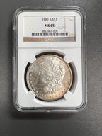 1881-S Morgan Dollar CERTIFIED NGC MS 65 Silver Dollar Toning