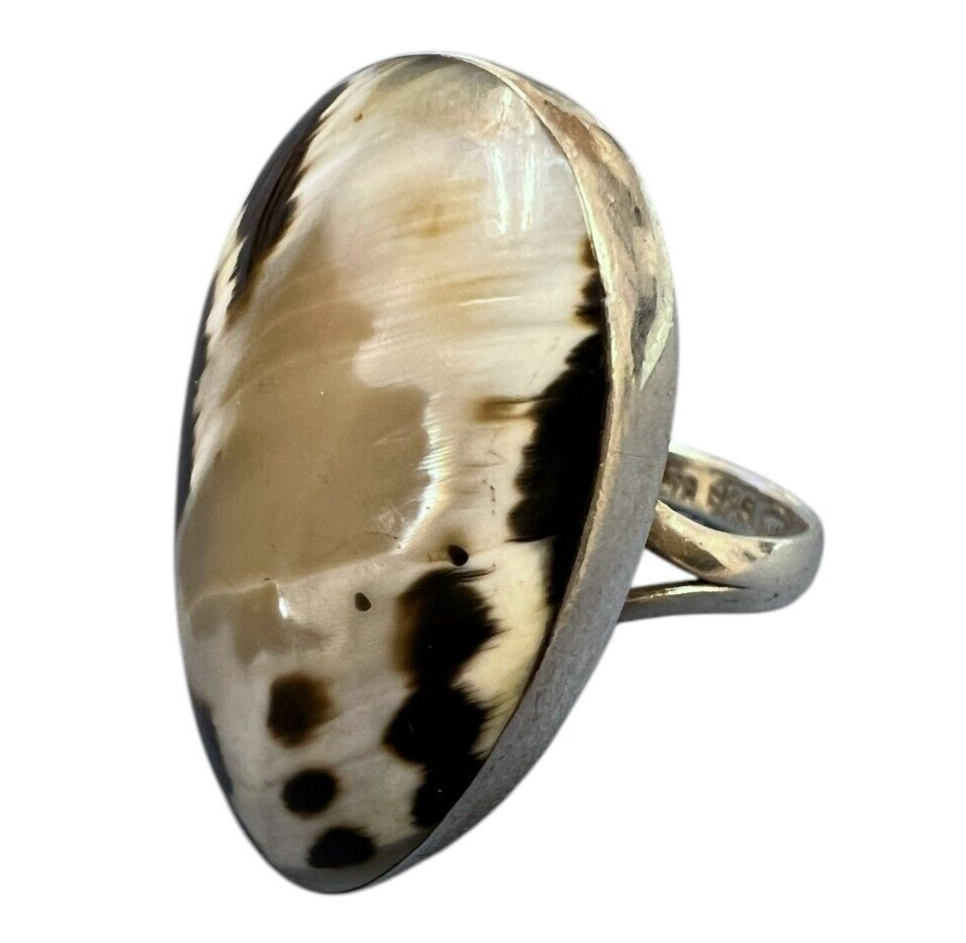 Sterling Silver Zebra Jasper Ring sz 7.5