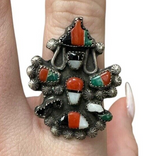 Vintage Fred Harvey Era Native American Zuni Knifewing Inlaid Ring Sz 6.5