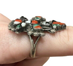 Vintage Fred Harvey Era Native American Zuni Knifewing Inlaid Ring Sz 6.5