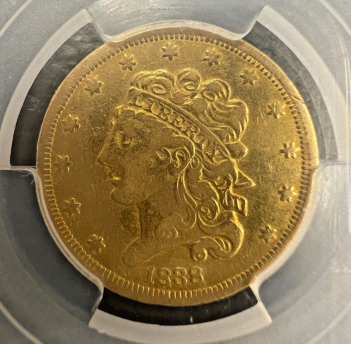1838 dollar 5 Gold Classic Head Half Eagle PCGS Genuine Mount Removed VF Detail