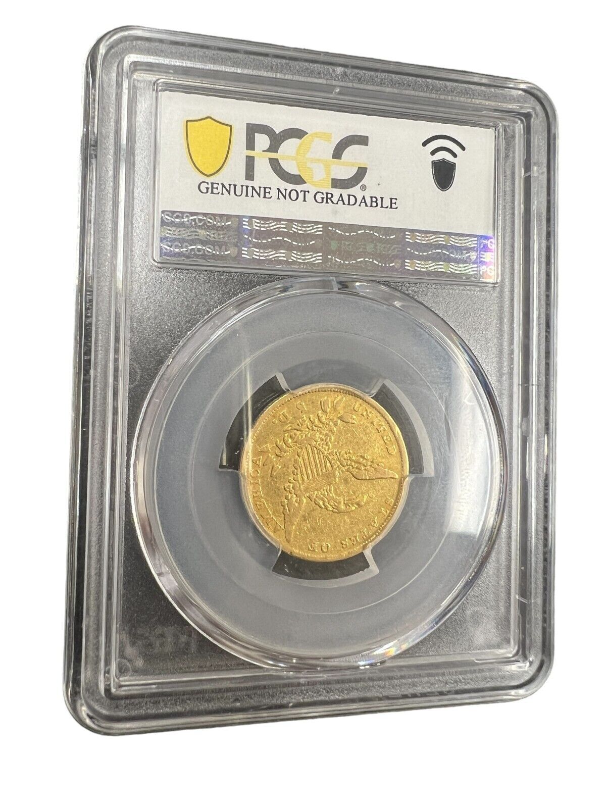 1838 dollar 5 Gold Classic Head Half Eagle PCGS Genuine Mount Removed VF Detail