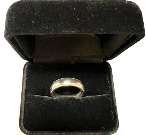 Tiffany & Co Platinum Classic Double Milgrain Wedding Band Ring 6mm Size 10 US